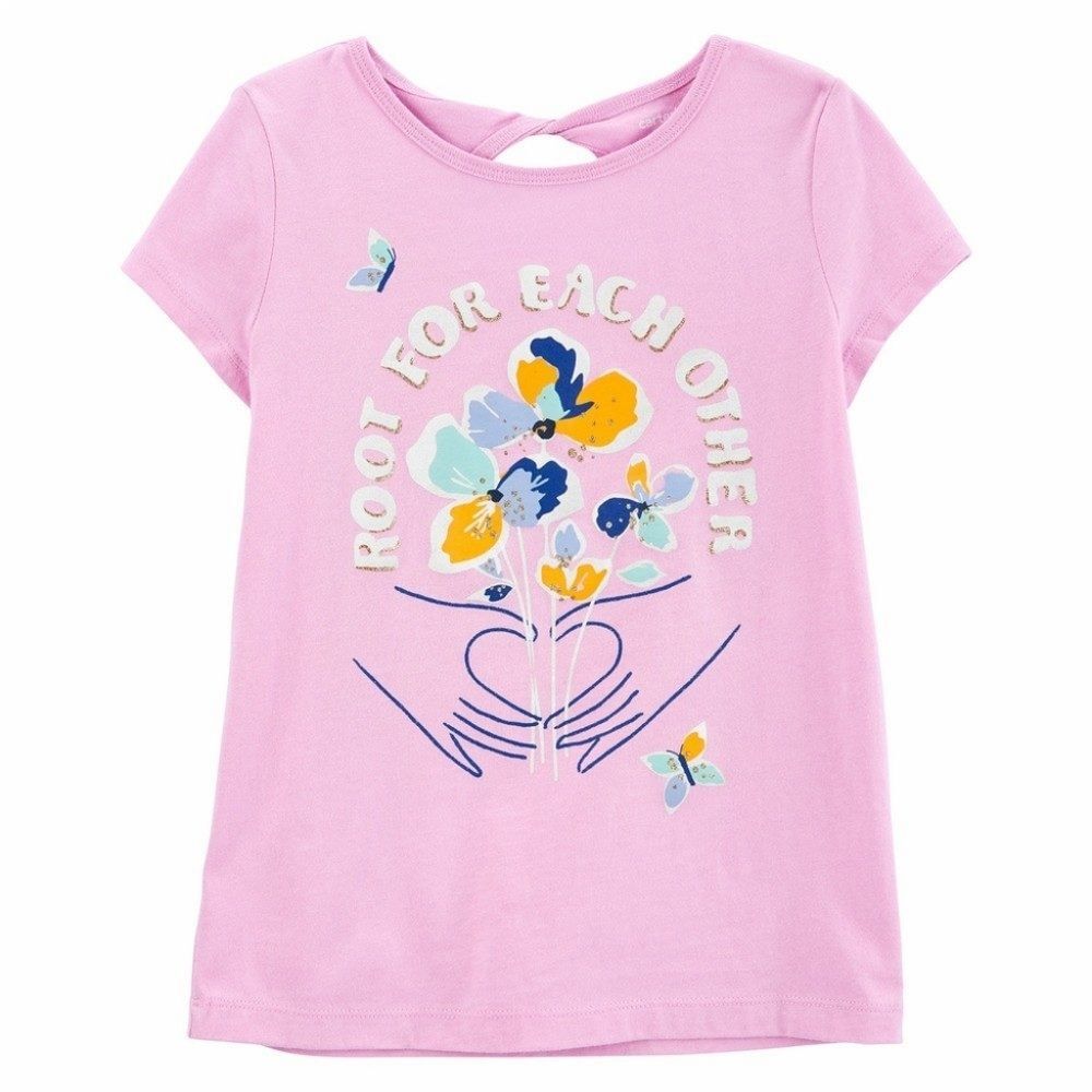Carters Size 14 Pink Floral Graphic T-Shirt
